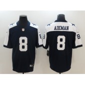 Dallas Cowboys #8 Troy Aikman Blue Throwback Nike NFL Limited Men Jersey