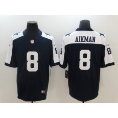 Dallas Cowboys #8 Troy Aikman Blue Throwback Nike NFL Limited Men Jersey