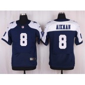 Dallas Cowboys #8 Troy Aikman Elite Navy Blue Throwback Alternate Men Nike NFL Jersey