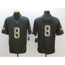 Dallas Cowboys #8 Troy Aikman Green Salute To Service Limited Men Nike NFL Jersey