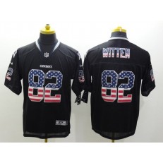 Dallas Cowboys #82 Jason Witten Black Men Stitched Nike NFL Elite USA Flag Fashion Jersey