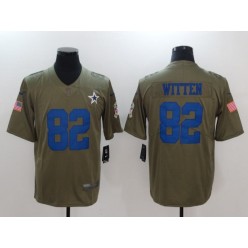 Dallas Cowboys #82 Jason Witten Olive 2017 Salute To Service Limited Men Nike NFL Jersey