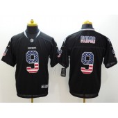 Dallas Cowboys #9 Tony Romo Black Men Stitched Nike NFL Elite USA Flag Fashion Jersey