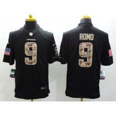Dallas Cowboys #9 Tony Romo Black Men Stitched Nike NFL Limited Salute to Service Jersey