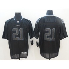 Dallas Cowboys #21 Ezekiel Elliott Lights Out Black Elite Men Nike NFL Jersey