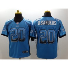 Detroit Lions #20 Barry Sanders Blue Men Embroidered Elite Drift Nike NFL Jersey