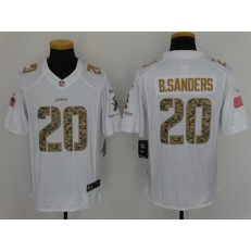 Detroit Lions #20 Barry Sanders White Salute to Service Limited Men Nike NFL Jersey