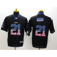 Detroit Lions #21 Ameer Abdullah Black Men Stitched Nike NFL Elite USA Flag Fashion Jersey