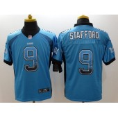 Detroit Lions #9 Matthew Stafford Blue Men Embroidered Elite Drift Nike NFL Jersey