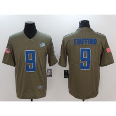 Detroit Lions #9 Matthew Stafford Olive 2017 Salute To Service Limited Men Nike NFL Jersey