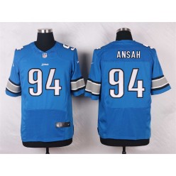Detroit Lions #94 Ziggy Ansah Elite Light Blue Team Color Men Nike NFL Jersey