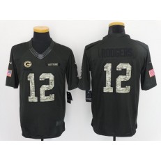 Green Bay Packers #12 Aaron Rodgers Anthracite 2016 Salute to Service Limited NFL Jersey