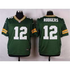 Green Bay Packers #12 Aaron Rodgers Elite Green Team Color Men Nike NFL Jersey