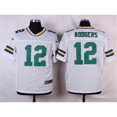 Green Bay Packers #12 Aaron Rodgers Elite White Men Nike NFL Jersey