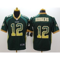 Green Bay Packers #12 Aaron Rodgers Green Men Inwought Elite Drift Fashion Nike NFL Jersey