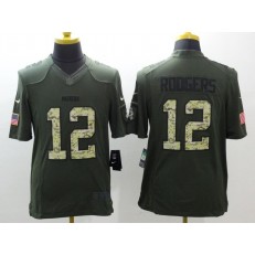 Green Bay Packers #12 Aaron Rodgers Green Salute To Service Limited Nike NFL Jersey