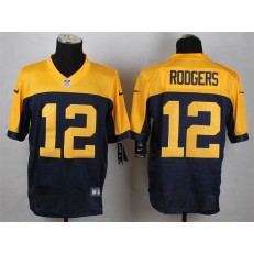 Green Bay Packers #12 Aaron Rodgers Navy Blue Alternate Men Stitched Nike NFL New Elite Jersey