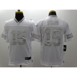 Green Bay Packers #15 Bart Starr White Men Nike NFL Limited Platinum Jersey