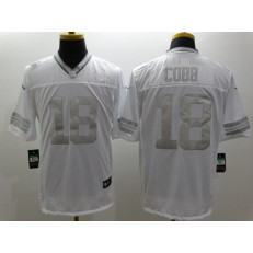 Green Bay Packers #18 Randall Cobb White Men Nike NFL Limited Platinum Jersey