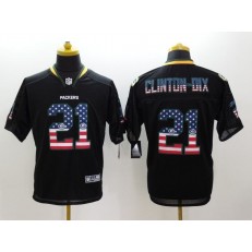 Green Bay Packers #21 Ha Ha Clinton-Dix USA Flag Fashion Black Men Elite Football Nike NFL Jersey