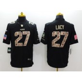 Green Bay Packers #27 Eddie Lacy Black Men Stitched Nike NFL Limited Salute to Service Jersey