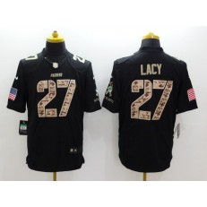 Green Bay Packers #27 Eddie Lacy Black Men Stitched Nike NFL Limited Salute to Service Jersey