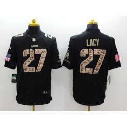 Green Bay Packers #27 Eddie Lacy Black Men Stitched Nike NFL Limited Salute to Service Jersey