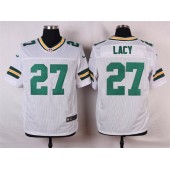 Green Bay Packers #27 Eddie Lacy Elite White Men Nike NFL Jersey