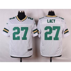 Green Bay Packers #27 Eddie Lacy Elite White Men Nike NFL Jersey