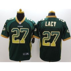 Green Bay Packers #27 Eddie Lacy Green Men Inwought Elite Drift Fashion Nike NFL Jersey