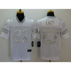 Green Bay Packers #27 Eddie Lacy White Men Nike NFL Limited Platinum Jersey