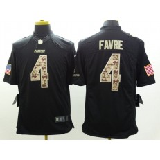 Green Bay Packers #4 Brett Favre Black Men Stitched Nike NFL Limited Salute to Service Jersey