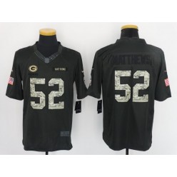 Green Bay Packers #52 Clay Matthews Anthracite 2016 Salute to Service Limited NFL Jersey