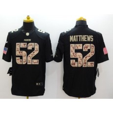 Green Bay Packers #52 Clay Matthews Black Men Stitched Nike NFL Limited Salute to Service Jersey