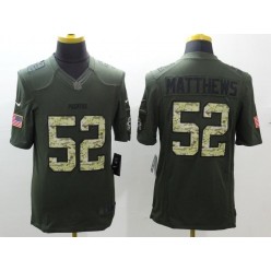Green Bay Packers #52 Clay Matthews Green Salute To Service Limited Nike NFL Jersey