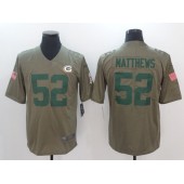 Green Bay Packers #52 Clay Matthews Olive 2017 Salute To Service Limited Men Nike NFL Jersey