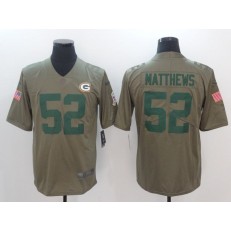 Green Bay Packers #52 Clay Matthews Olive 2017 Salute To Service Limited Men Nike NFL Jersey