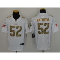 Green Bay Packers #52 Clay Matthews White Salute To Service Limited Men Nike NFL Jersey