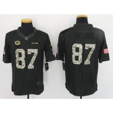 Green Bay Packers #87 Jordy Nelson Anthracite 2016 Salute to Service Limited NFL Jersey