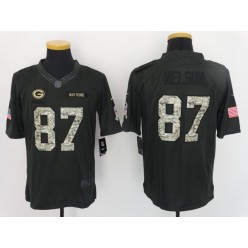 Green Bay Packers #87 Jordy Nelson Anthracite 2016 Salute to Service Limited NFL Jersey