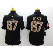 Green Bay Packers #87 Jordy Nelson Black Men Stitched Nike NFL Limited Salute to Service Jersey