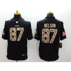 Green Bay Packers #87 Jordy Nelson Black Men Stitched Nike NFL Limited Salute to Service Jersey