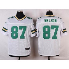 Green Bay Packers #87 Jordy Nelson Elite White Men Nike NFL Jersey