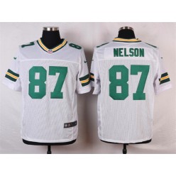 Green Bay Packers #87 Jordy Nelson Elite White Men Nike NFL Jersey