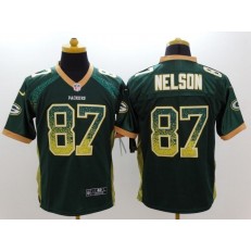 Green Bay Packers #87 Jordy Nelson Green Men Inwought Elite Drift Fashion Nike NFL Jersey