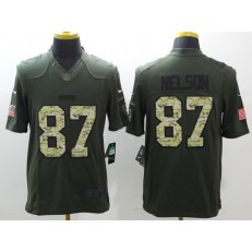 Green Bay Packers #87 Jordy Nelson Green Salute To Service Limited Nike NFL Jersey