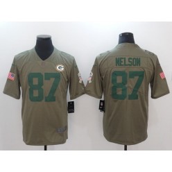 Green Bay Packers #87 Jordy Nelson Olive 2017 Salute To Service Limited Men Nike NFL Jersey