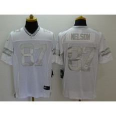 Green Bay Packers #87 Jordy Nelson White Men Nike NFL Limited Platinum Jersey