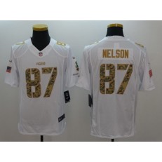 Green Bay Packers #87 Jordy Nelson White Salute To Service Limited Men Nike NFL Jersey