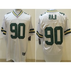 Green Bay Packers #90 B. J. Raji Elite White Men Nike NFL Jersey